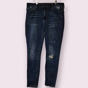 Lucky Brand Bridgette Skinny High Rise Dark Washed Denim Distressed Women's Size